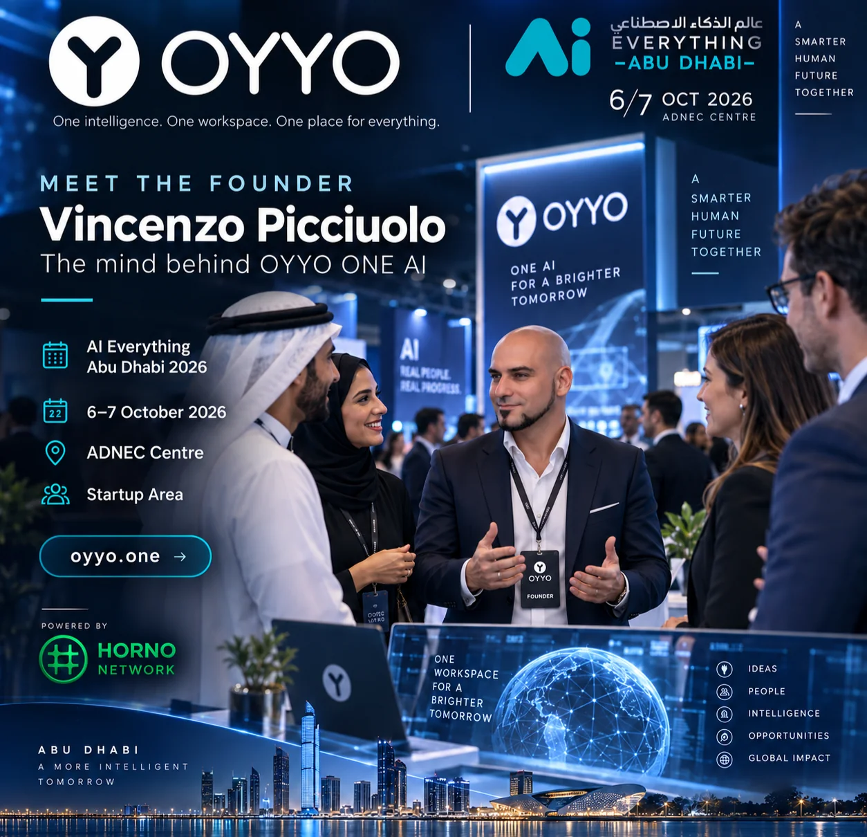 OYYO ONE AI founder Vincenzo Picciuolo, AI Everything Abu Dhabi 2026 event announcement